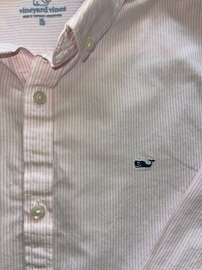 Vineyard Vines Boys Pink & White Striped Button-Down Shirt
